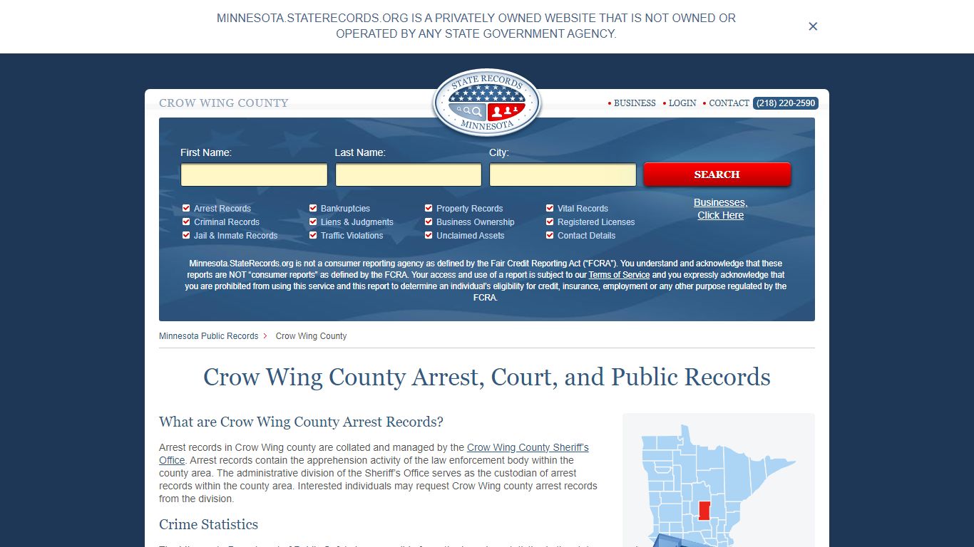 Crow Wing County Arrest, Court, and Public Records